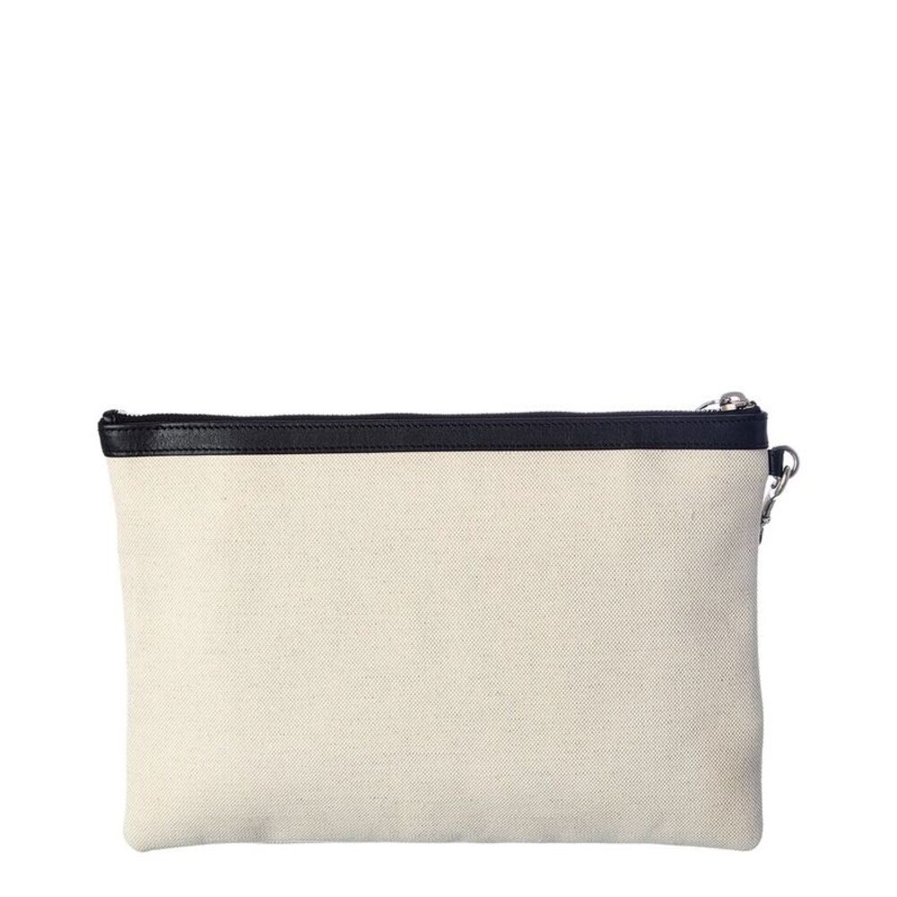 Saint Laurent Rive Gauche Canvas Zippered Pouch - Picture 3 of 5